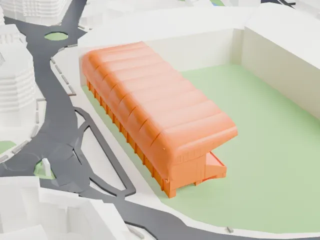Balaídos Stadium model, West view
