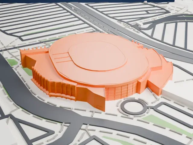 Ball Arena model, East view