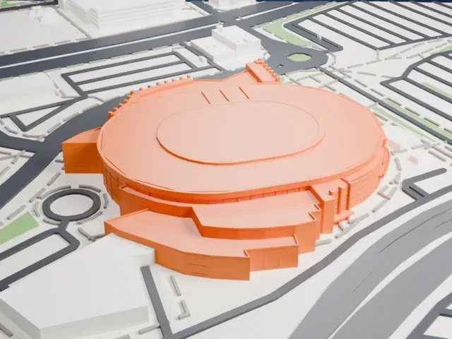 Ball Arena model, North view