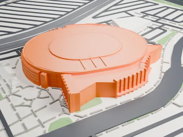 Ball Arena model, South view