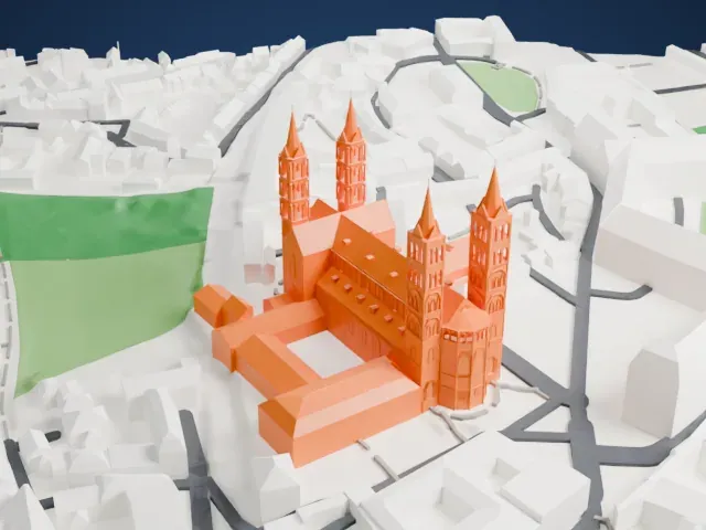 Bamberg Cathedral model, East view