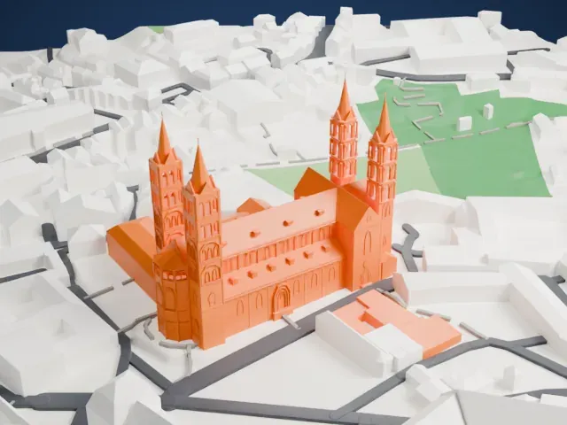 Bamberg Cathedral model, North view