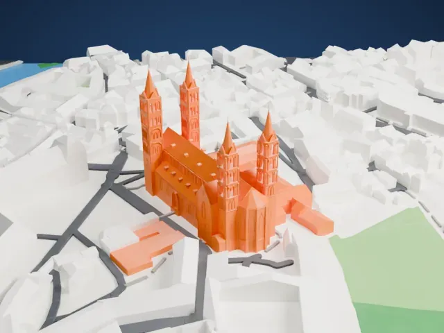 Bamberg Cathedral model, West view