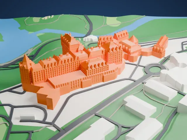 Banff Springs Hotel model, West view
