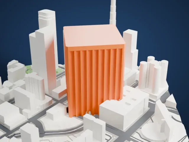 Bank of America Plaza (Los Angeles) model, North view