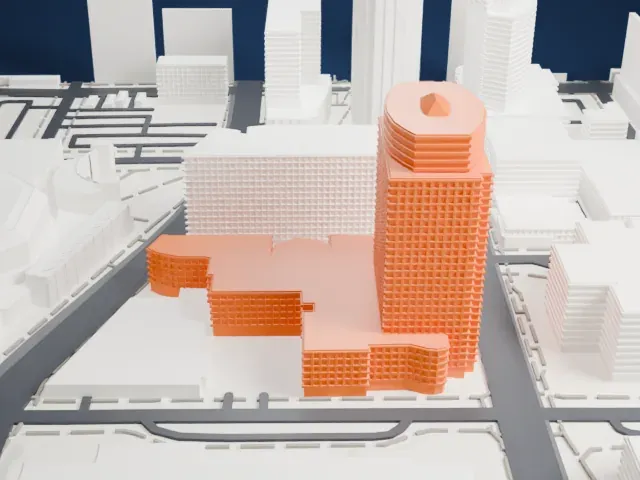 Bank of America Tower model, East view