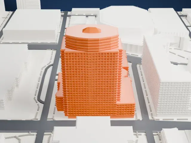 Bank of America Tower model, North view