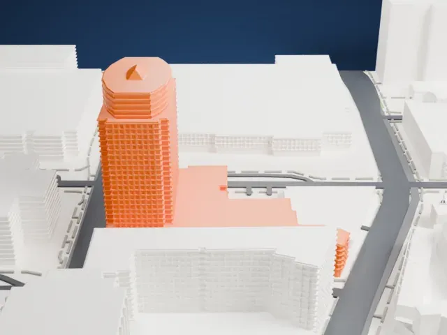 Bank of America Tower model, West view
