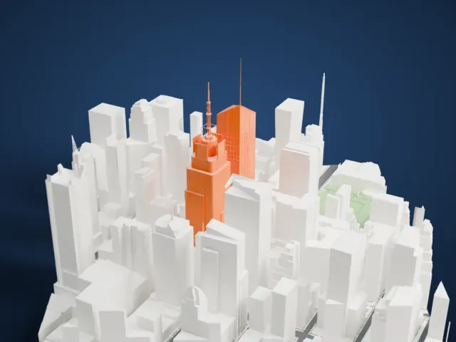 Bank of America Tower model, West view