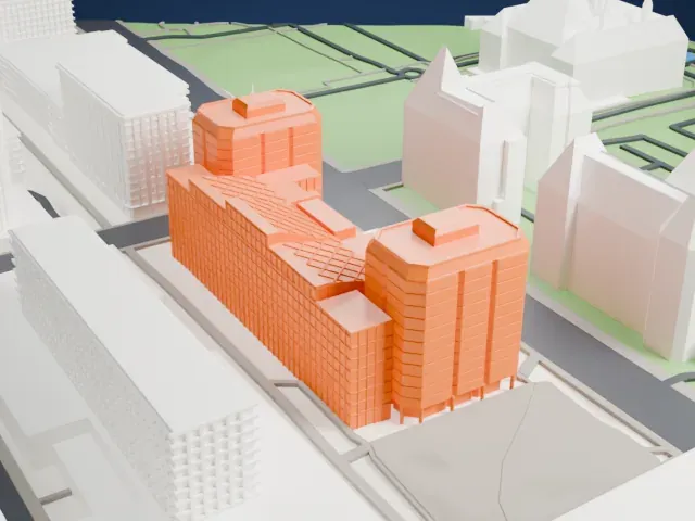 Bank of Canada Museum model, East view