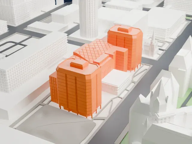 Bank of Canada Museum model, North view