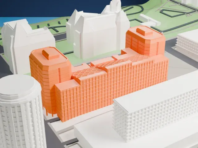 Bank of Canada Museum model, South view