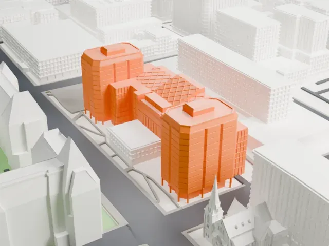 Bank of Canada Museum model, West view
