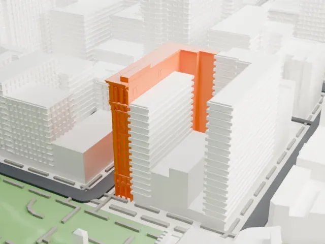 Bank of the Metropolis model, East view