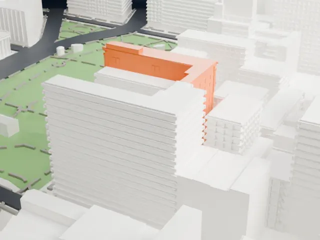 Bank of the Metropolis model, North view