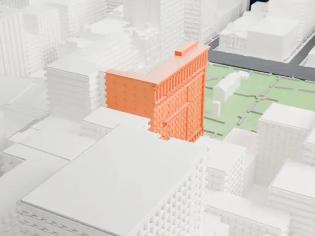 Bank of the Metropolis model, West view