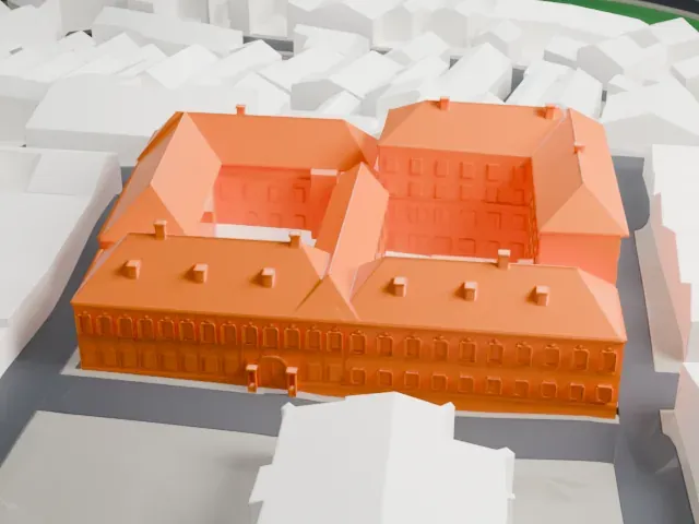 Banski dvori model, East view