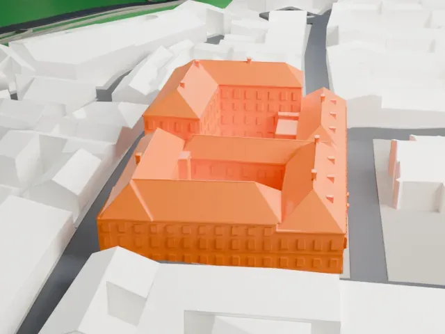 Banski dvori model, South view