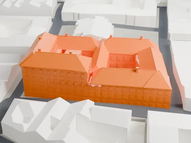 Banski dvori model, West view