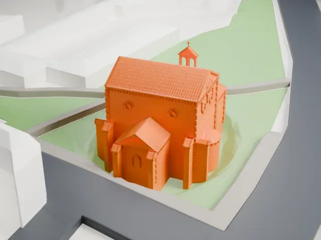 Baptistère Saint-Jean model, East view