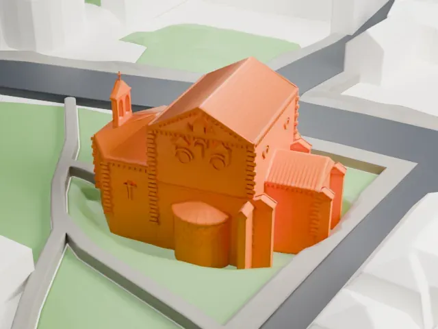 Baptistère Saint-Jean model, South view