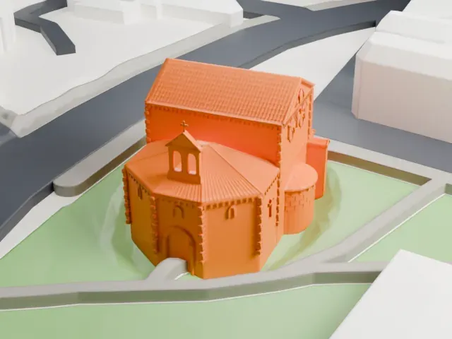 Baptistère Saint-Jean model, West view