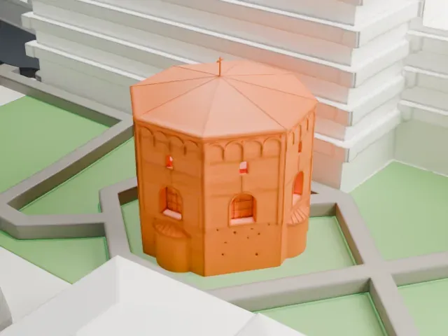 Baptistery of Neon model, North view