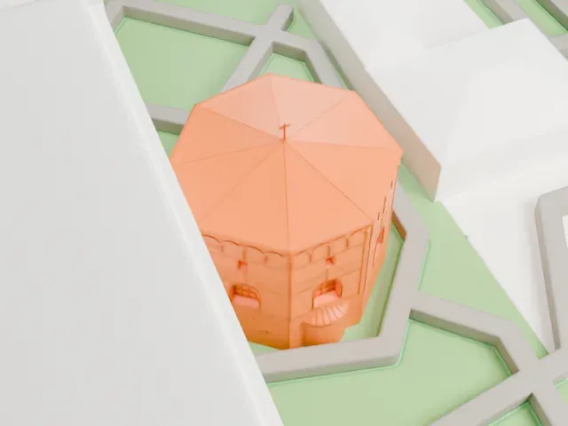 Baptistery of Neon model, South view