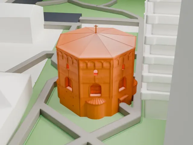 Baptistery of Neon model, West view