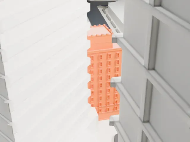 Bar Building model, North view