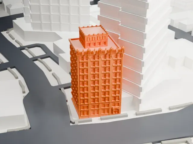 Bar Building model, South view