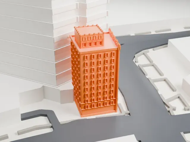 Bar Building model, West view