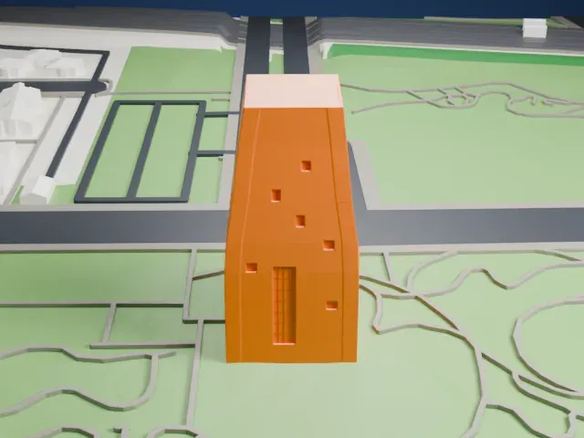 Barack Obama Presidential Center model, East view