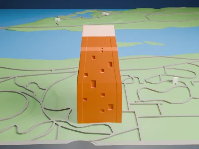 Barack Obama Presidential Center model, West view