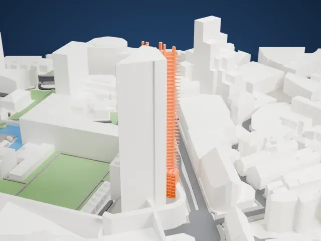 Barbican Estate model, North view