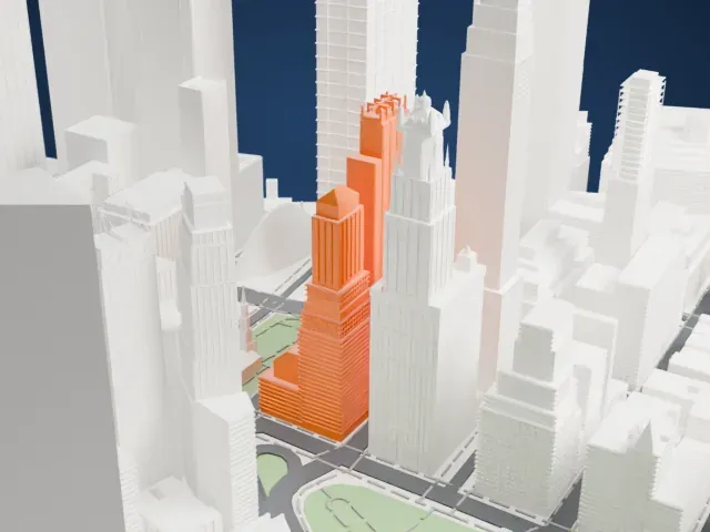 Barclay Tower model, East view