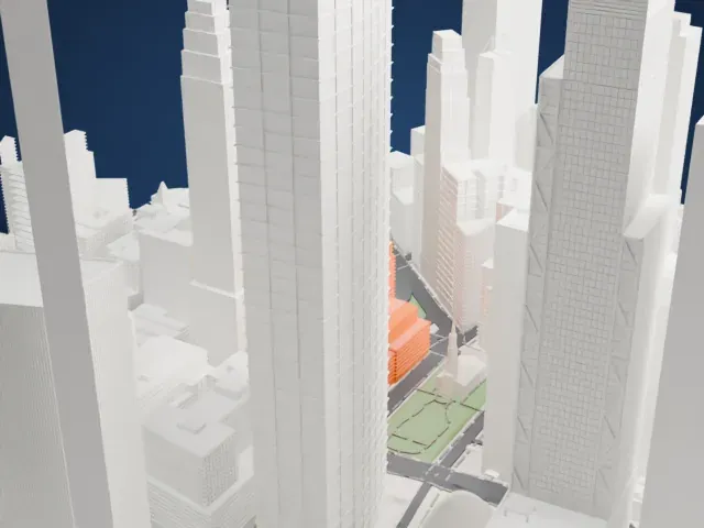 Barclay Tower model, West view