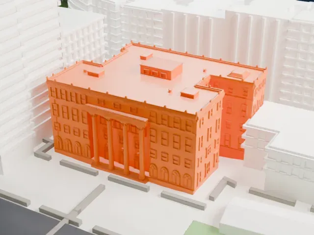 Barnard Hall model, East view