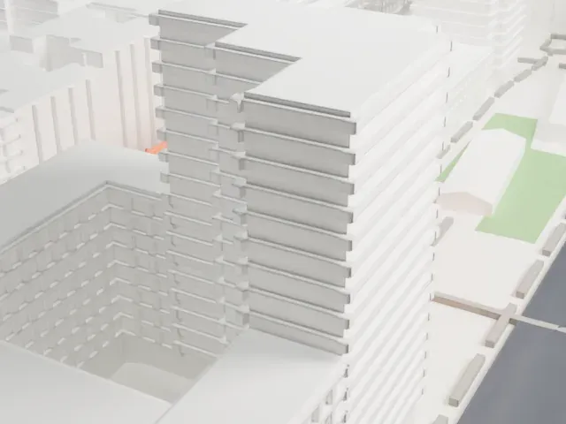 Barnard Hall model, South view