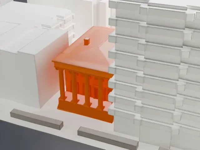 Barrow Mansion model, North view