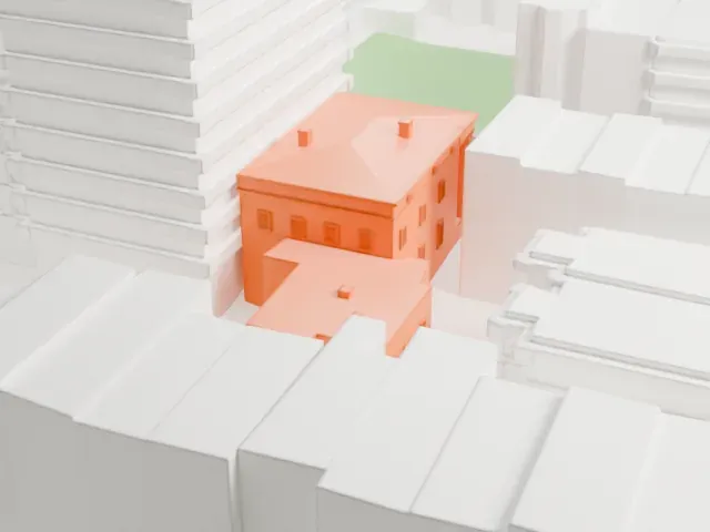 Barrow Mansion model, South view