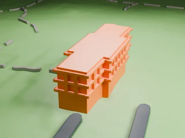 Bartow–Pell Mansion model, North view