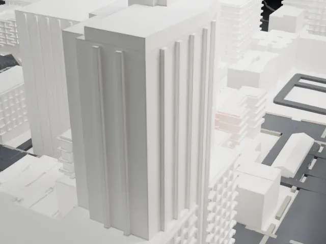 Baryshnikov Arts Center model, North view
