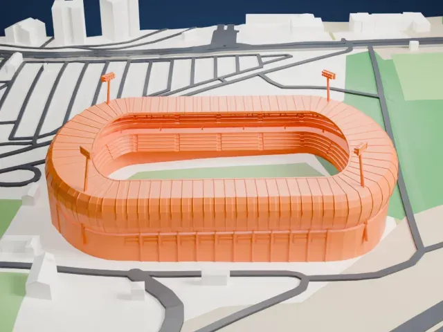 Başakşehir Fatih Terim Stadium model, East view