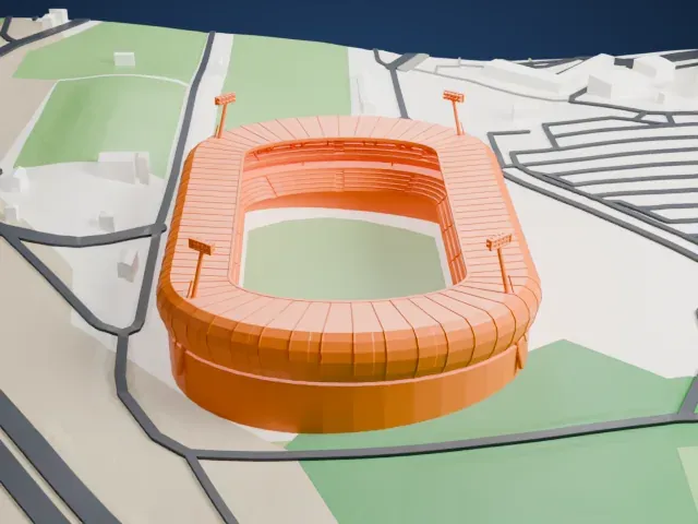 Başakşehir Fatih Terim Stadium model, North view