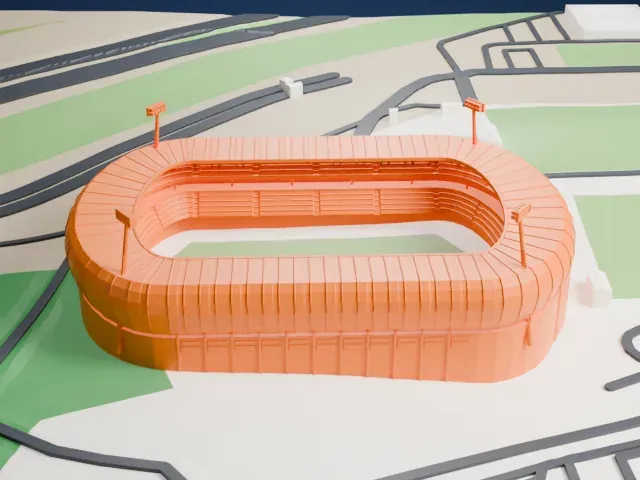Başakşehir Fatih Terim Stadium model, West view