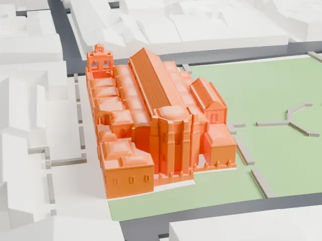 Basilica Cathedral of Santa María la Menor model, East view