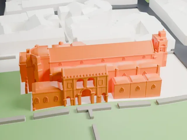 Basilica Cathedral of Santa María la Menor model, North view