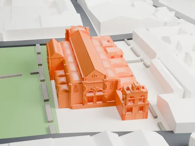 Basilica Cathedral of Santa María la Menor model, West view