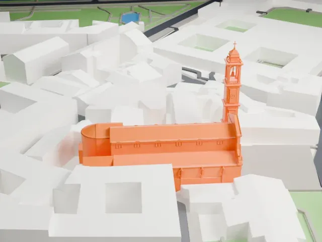 Basilica di Santo Stefano Maggiore model, North view